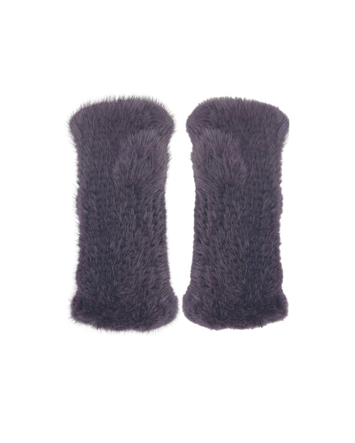 The Short Mink Knitted Fingerless Fur Gloves