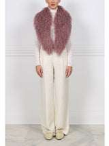 Oversized Curly Shearling Shawl Collar