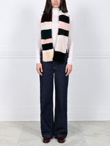 Color Blocked Mink Fur Scarf