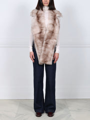 Notch Collar Long Shearling Scarf
