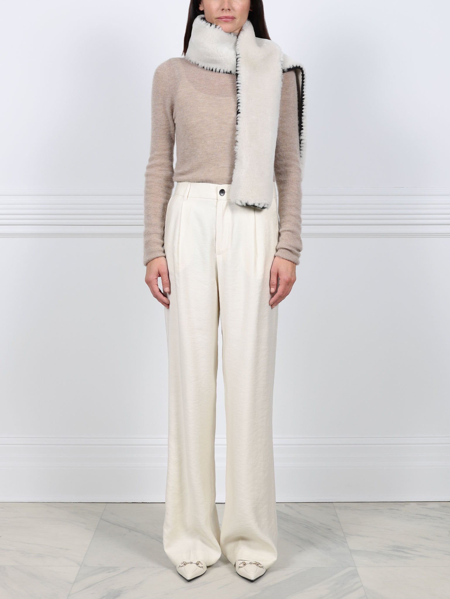 Embroidered Trimmed Scarf