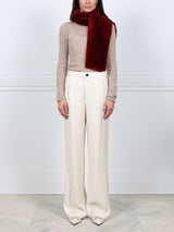 Burgundy Shearling Scarf