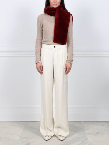 Burgundy Shearling Scarf