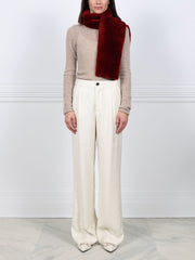 Burgundy Shearling Scarf