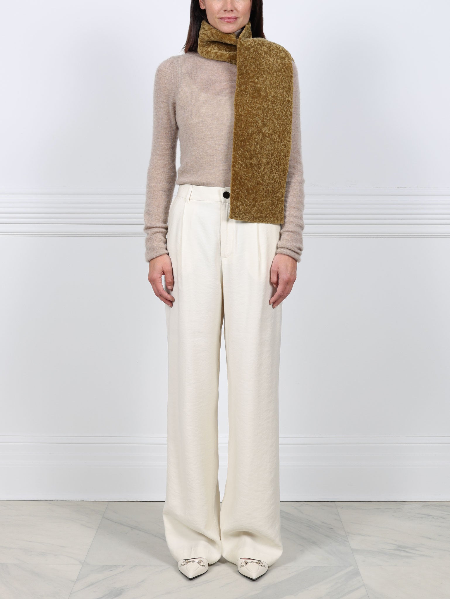 Curly Shearling Scarf