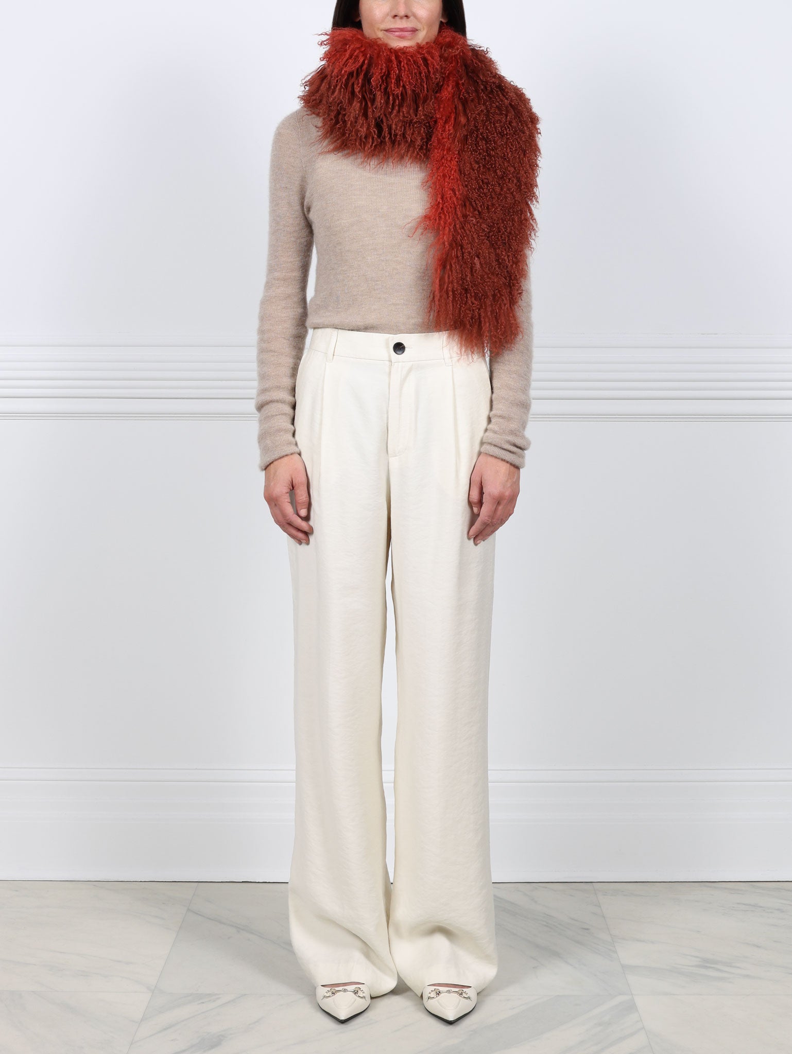 52" Curly Shearling Scarf