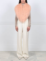 Oversized Curly Shearling Shawl Collar