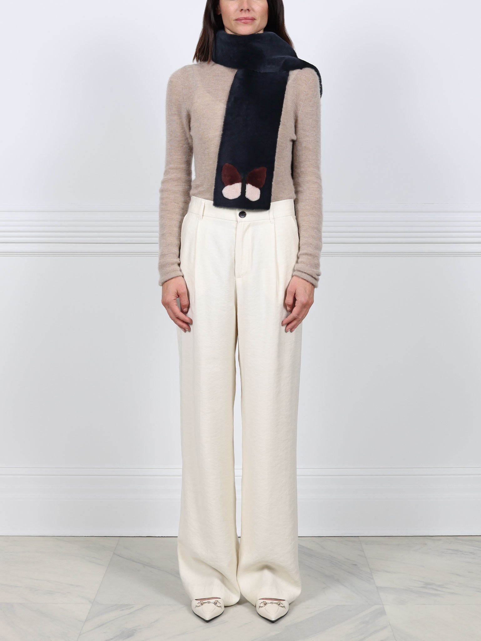 The Butterfly Merino Shearling Scarf