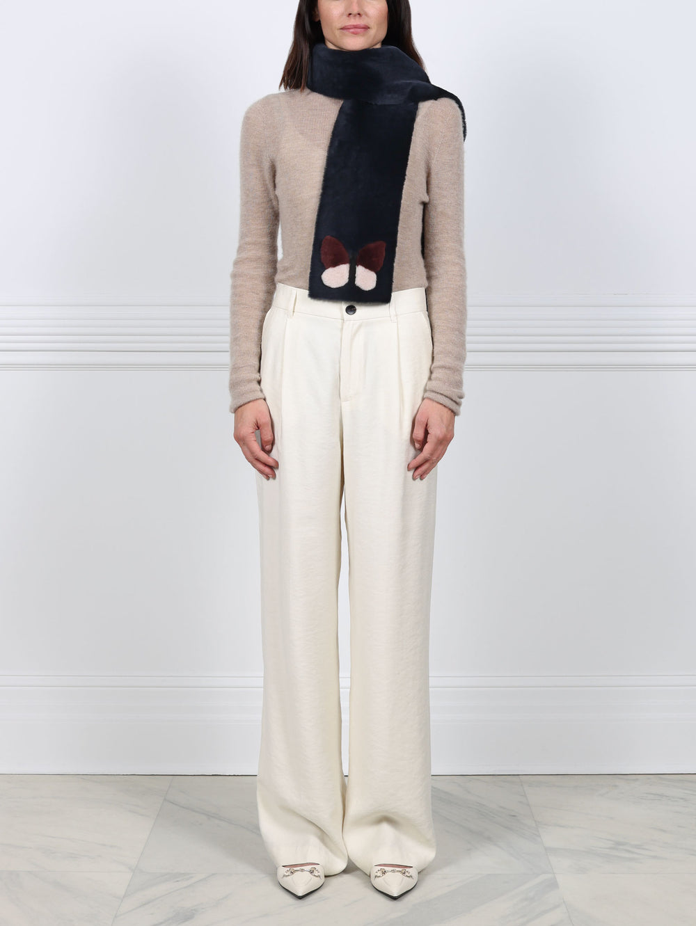 The Butterfly Merino Shearling Scarf