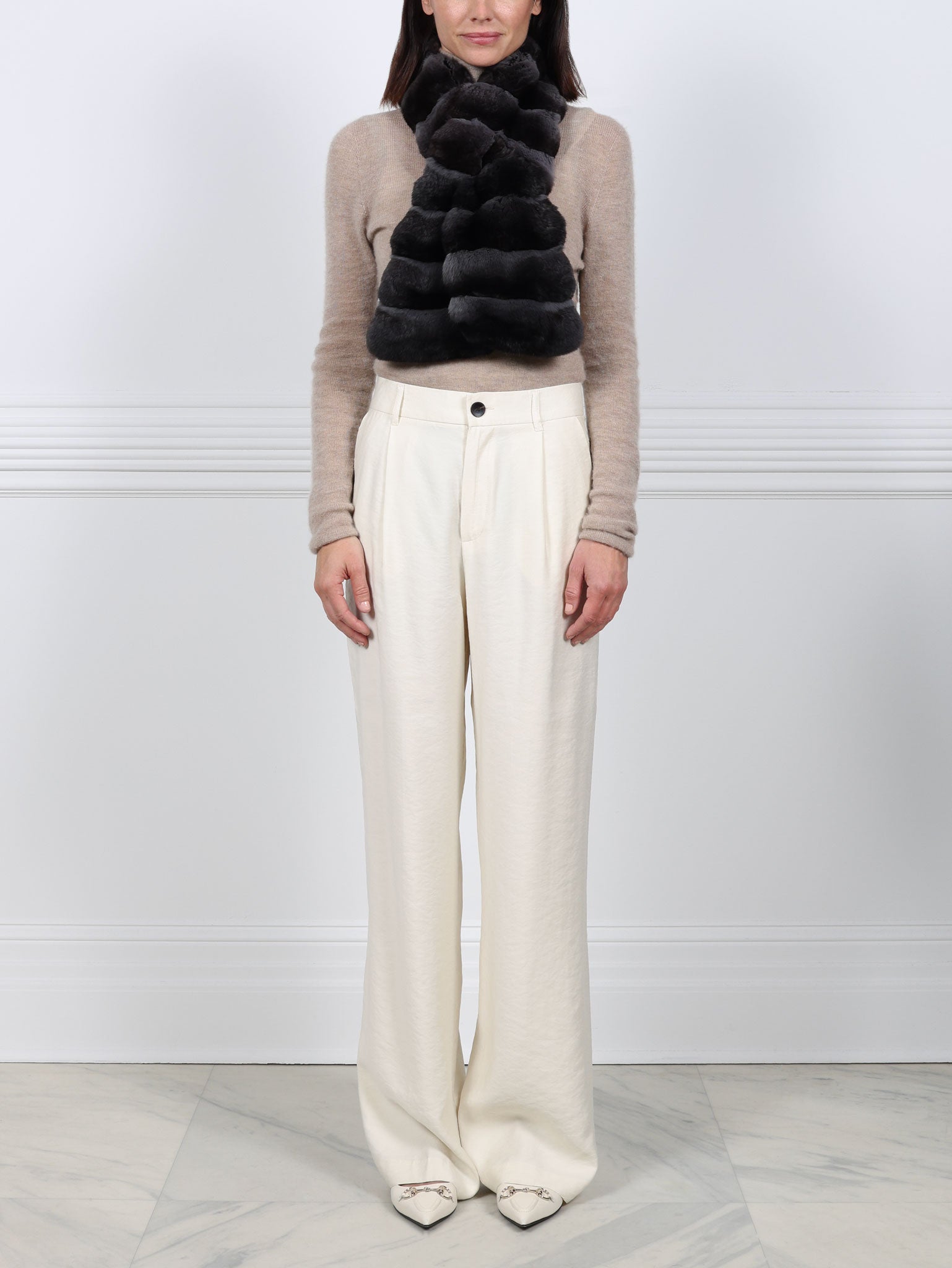 Cross Cut Chinchilla Pull Through Scarf