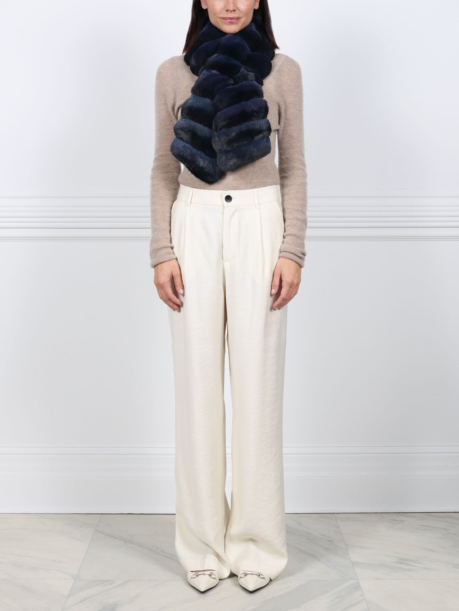 Cross Cut Chinchilla Pull Through Scarf