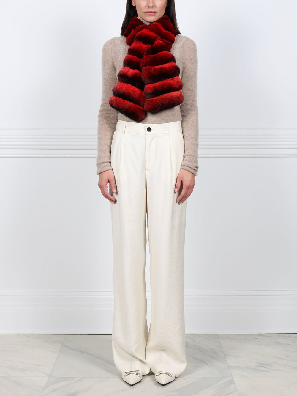 Cross Cut Chinchilla Pull Through Scarf