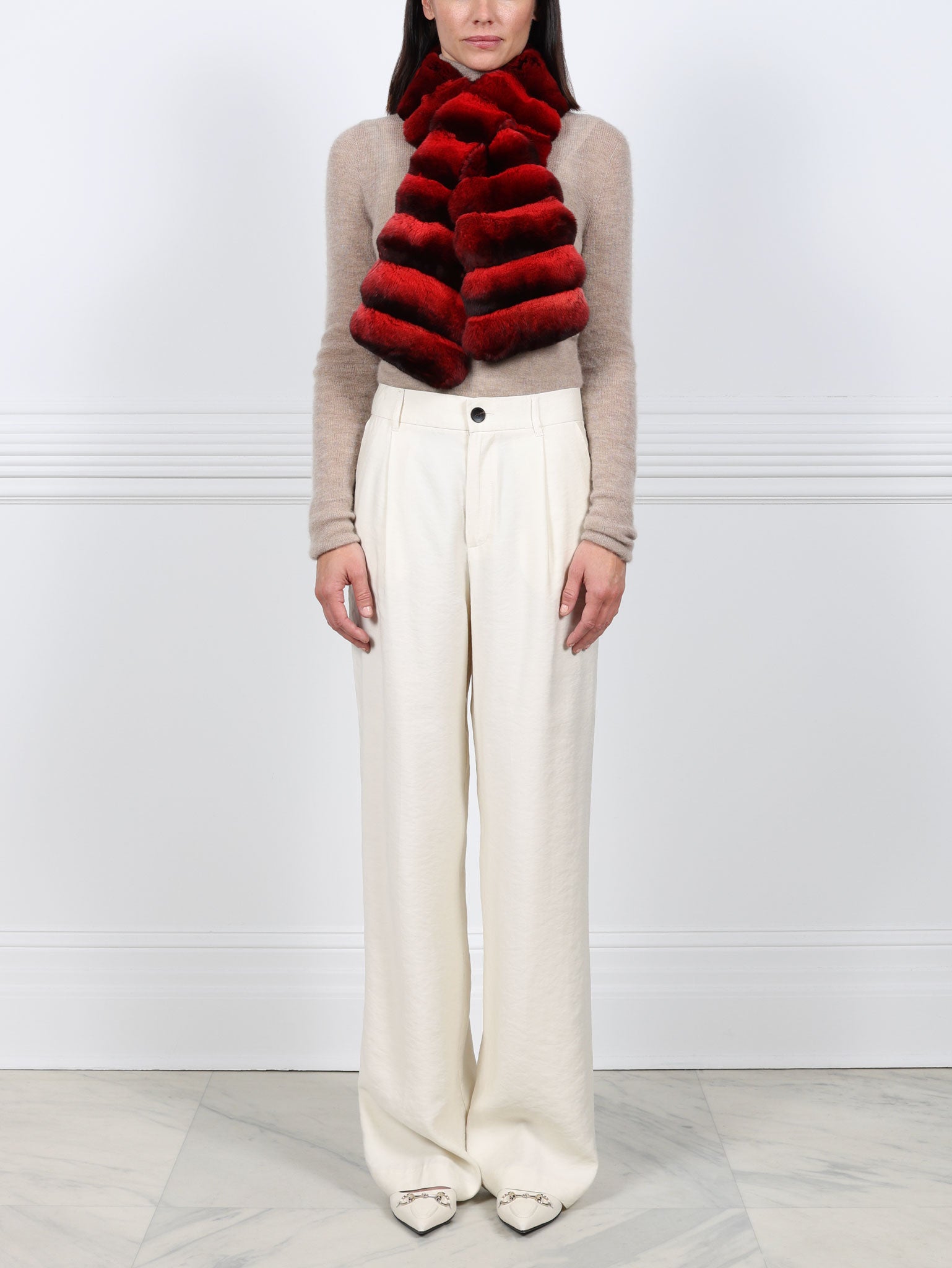 Cross Cut Chinchilla Pull Through Scarf