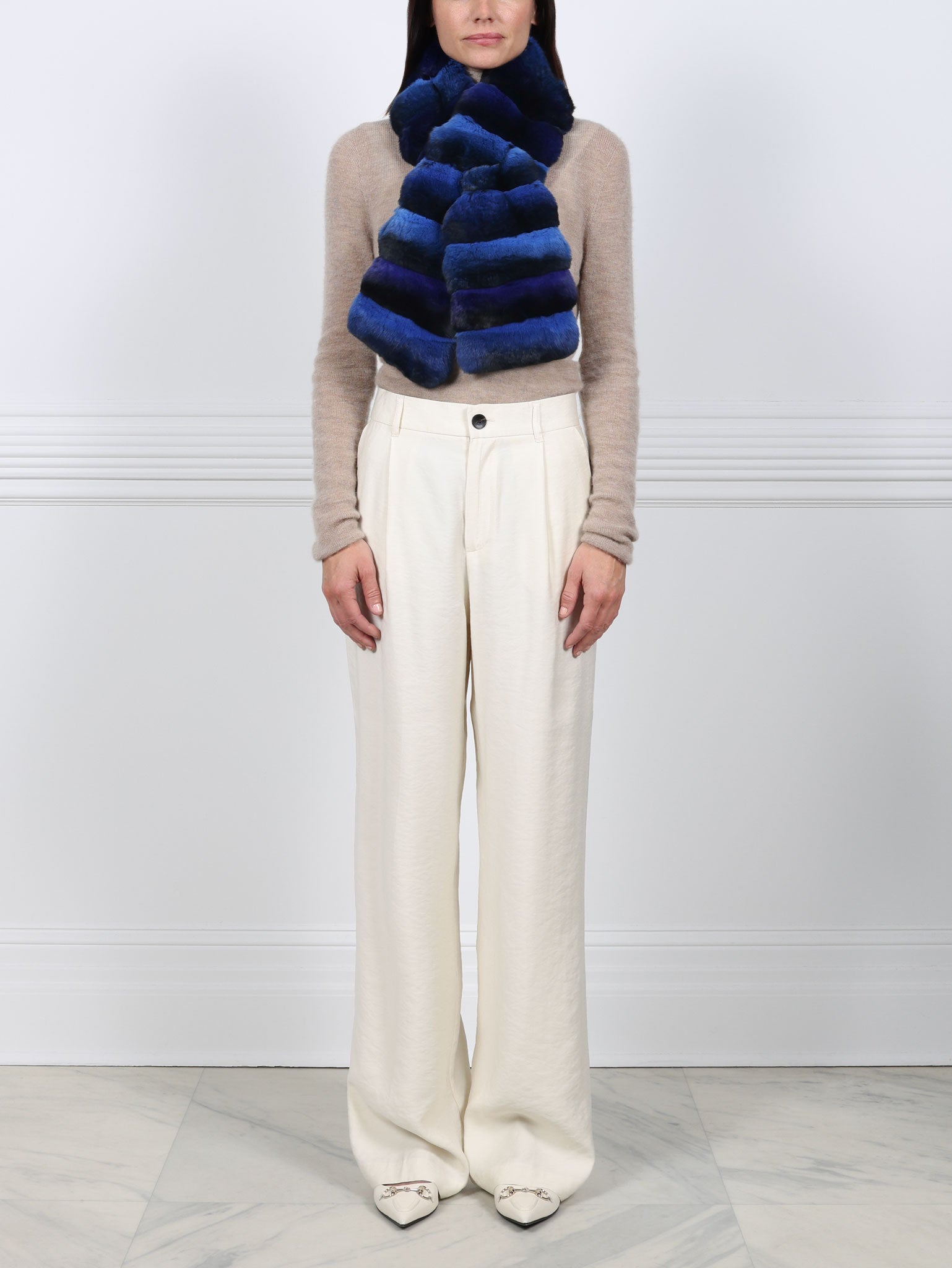 Cross Cut Chinchilla Pull Through Scarf