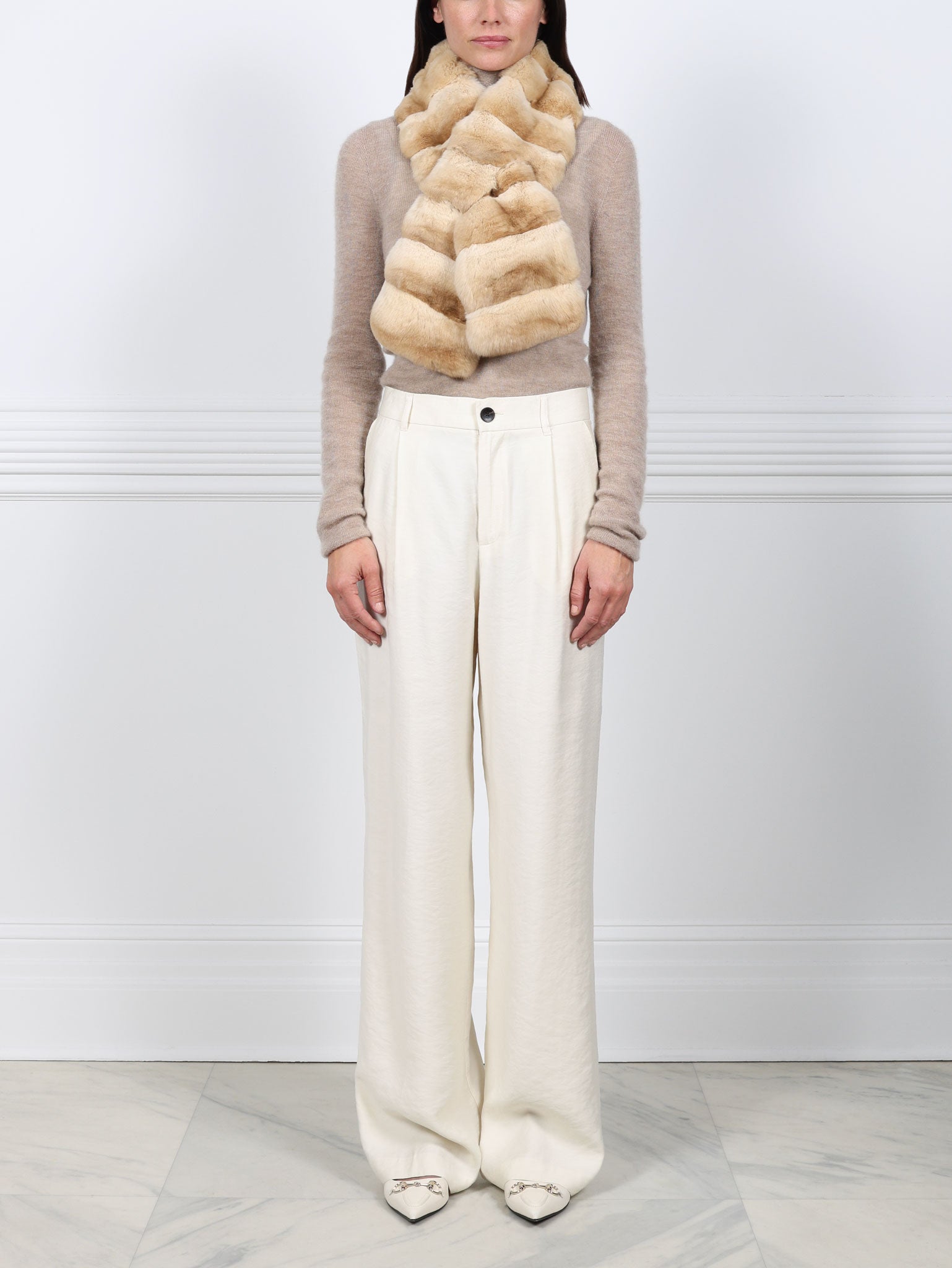 Cross Cut Chinchilla Pull Through Scarf