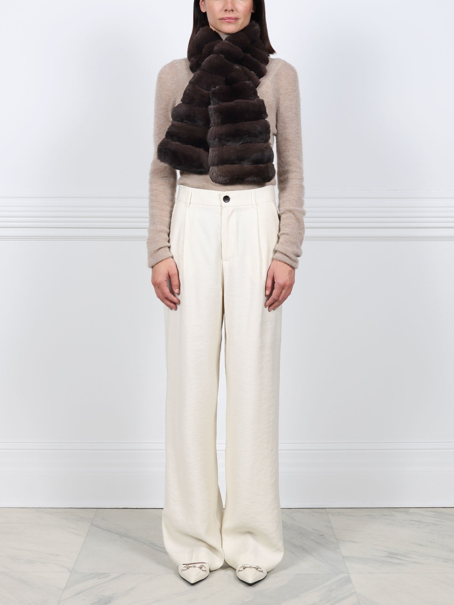 Cross Cut Chinchilla Pull Through Scarf