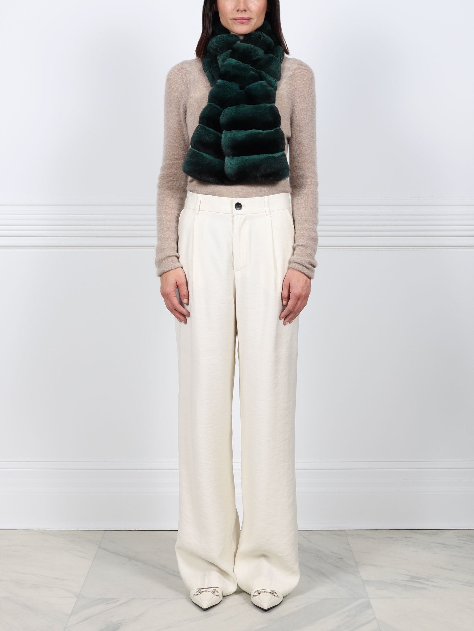 Cross Cut Chinchilla Pull Through Scarf