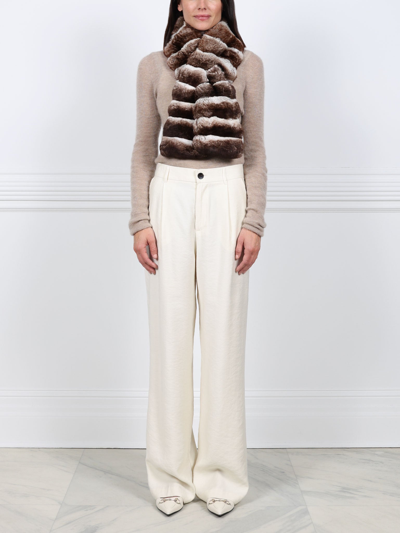 Cross Cut Chinchilla Pull Through Scarf