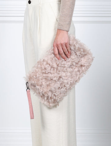 Curly Shearling clutch