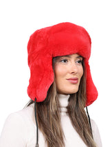 Dyed Rex Rabbit Trapper Hat