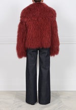 The Brynn Shearling Jacket in Red