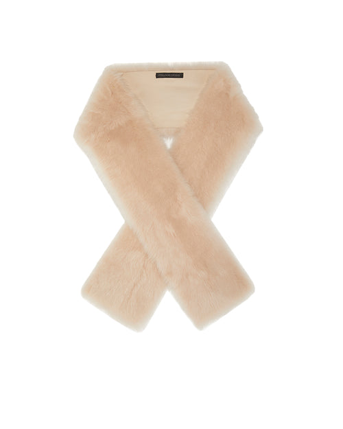 Cashmere Shearling Raw Edge Scarf