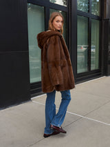 The Flurry Reversible Hooded Mink Coat