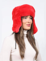 Dyed Rex Rabbit Trapper Hat