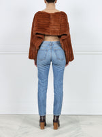 Grooved Rabbit Fur Pullover