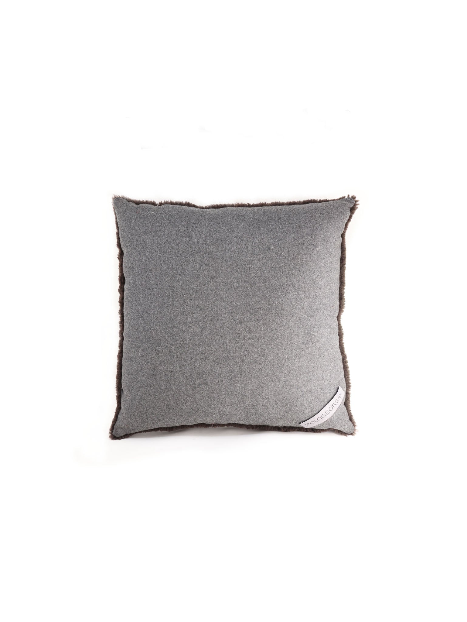 Dark Brown Curly Shearling Pillow