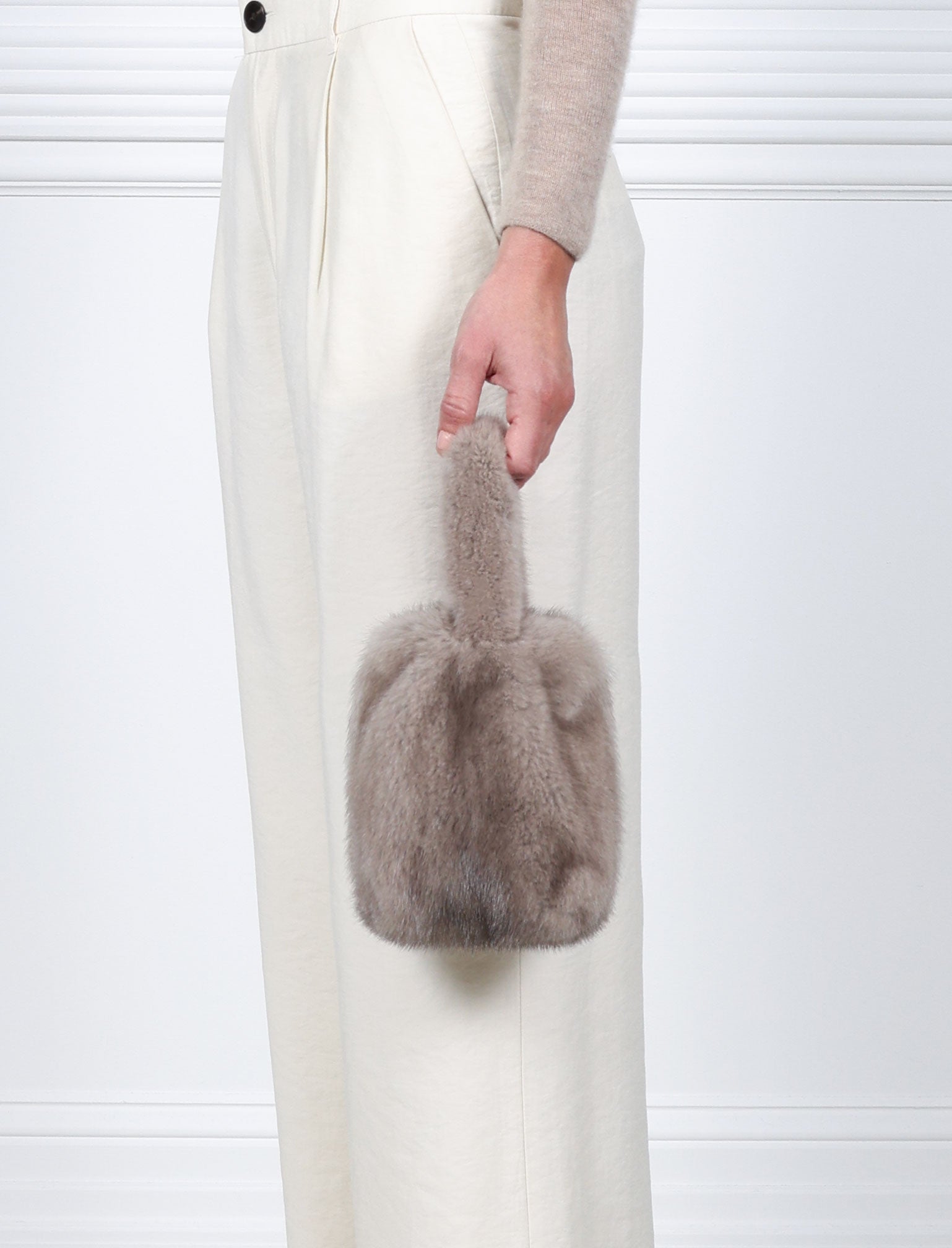 The Meow Mini Mink Fur Bag in Solid Colors