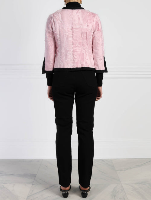 The Pravita Silky Lamb Jacket with Black Trim