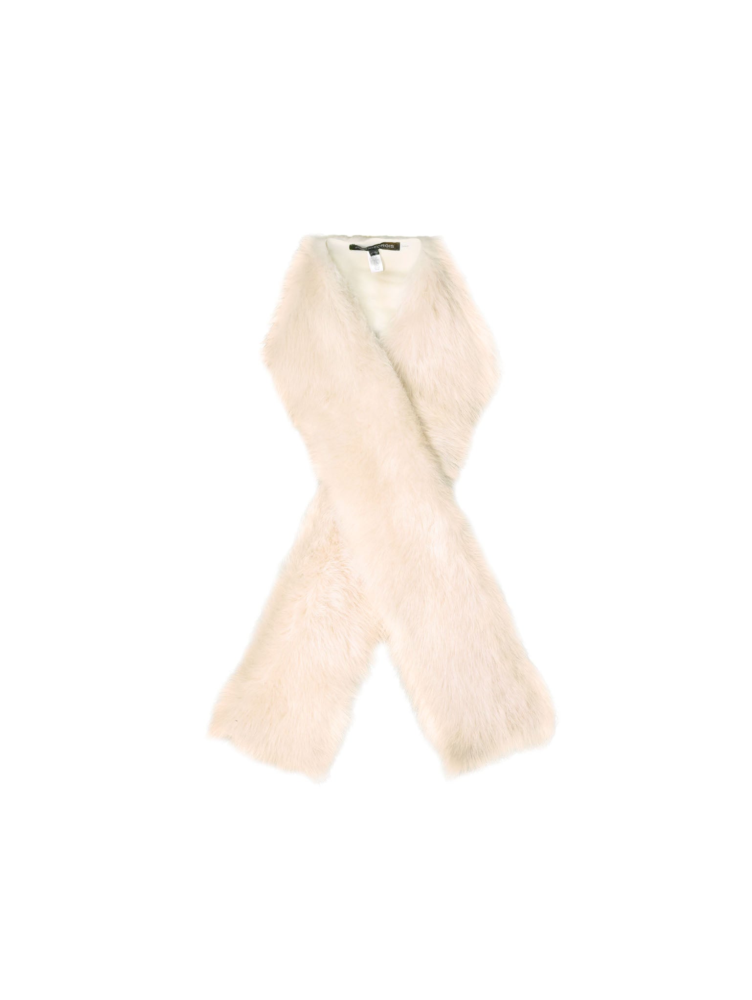 Toscana Shearling Raw Edge Scarf in Sesame