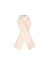 Toscana Shearling Raw Edge Scarf in Sesame