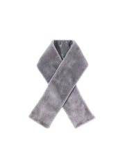 Sheared Shearling Scarf in Grey