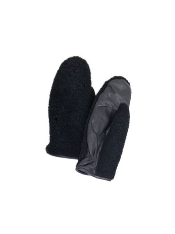 Curly Merino Shearling & Leather Mittens