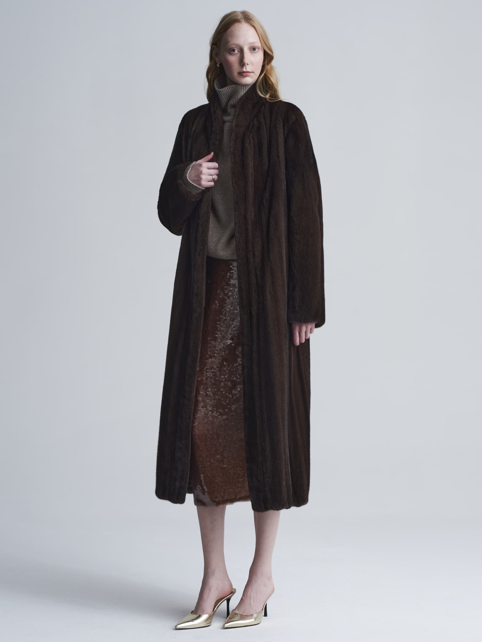 The Cleopatra Vertical Mink Coat