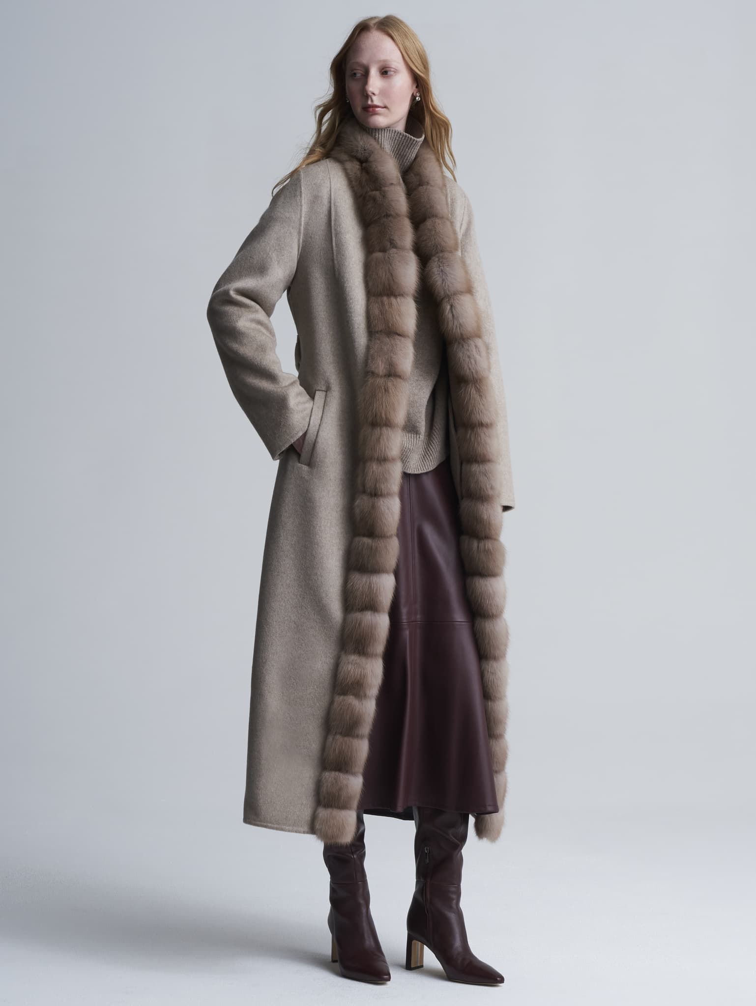 The Daniella Cashmere Coat in Beige