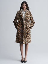 The Esme Leopard Printed Shearling Coat
