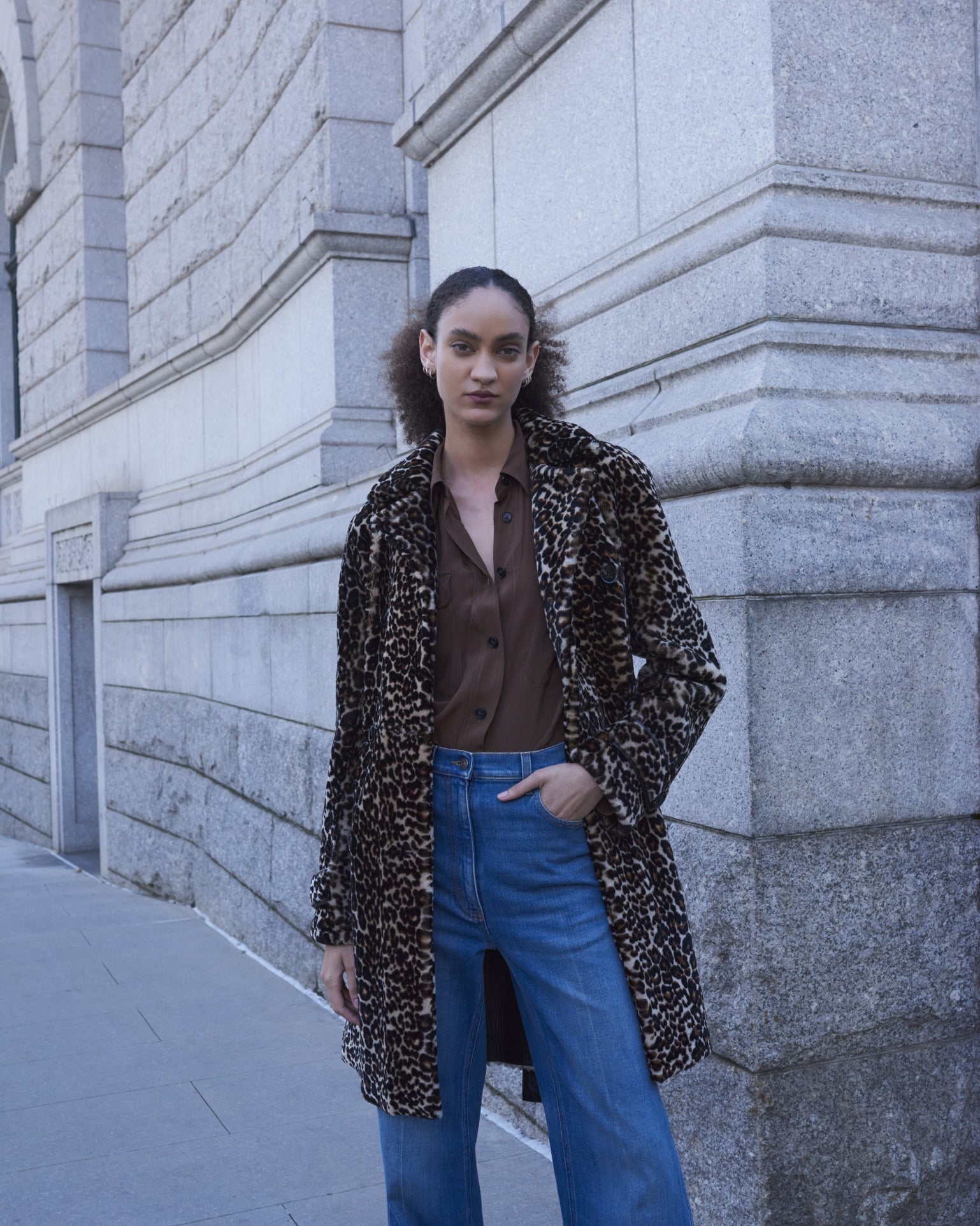 The Astras Shearling Trench Coat