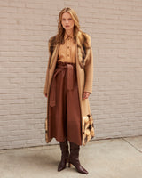 The Marais Double Face Coat with Fitch Fur Trim