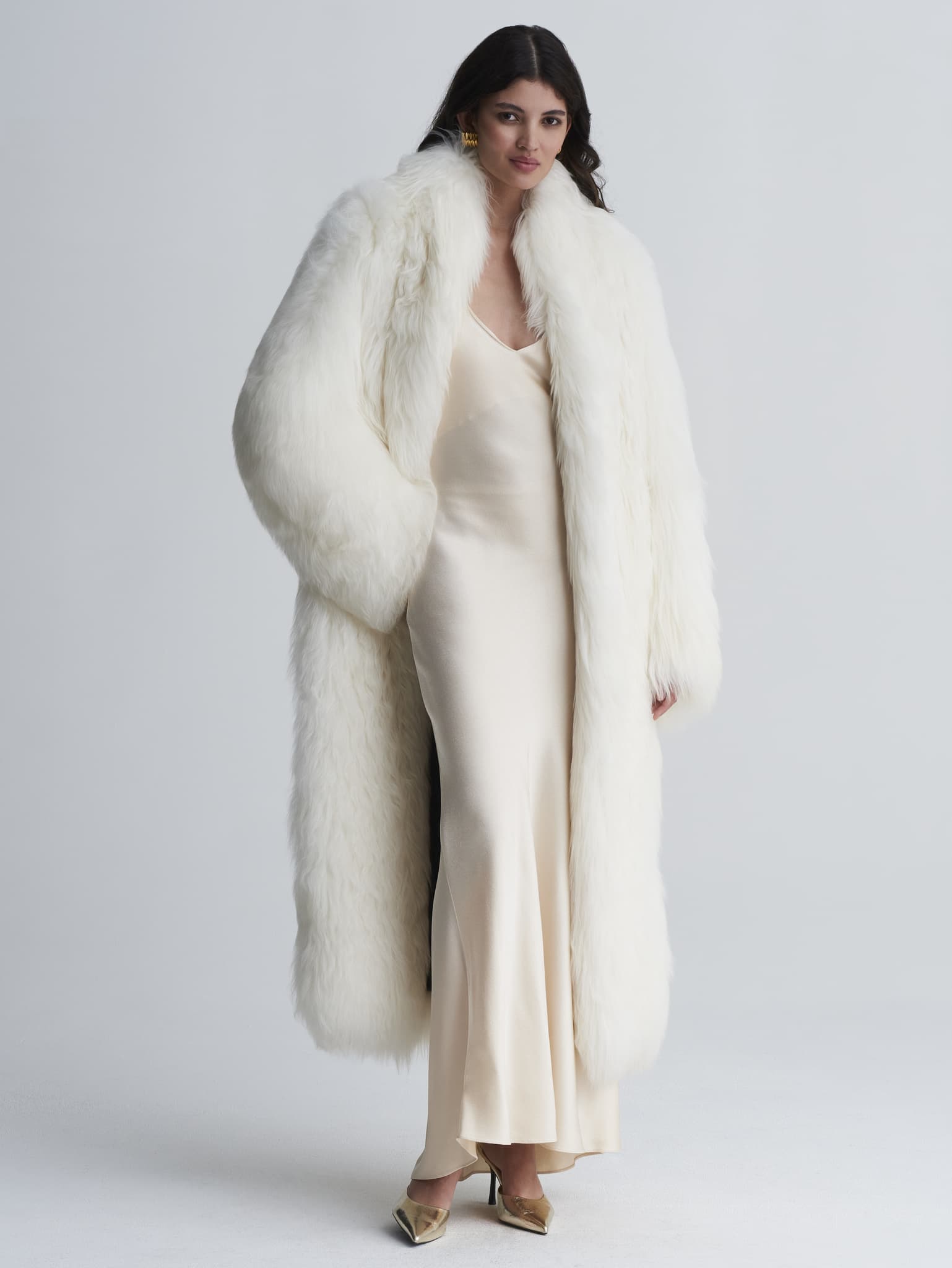 The Cleopatra White Shearling Coat