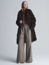 The Aurora Diagonal Sable Fur Coat