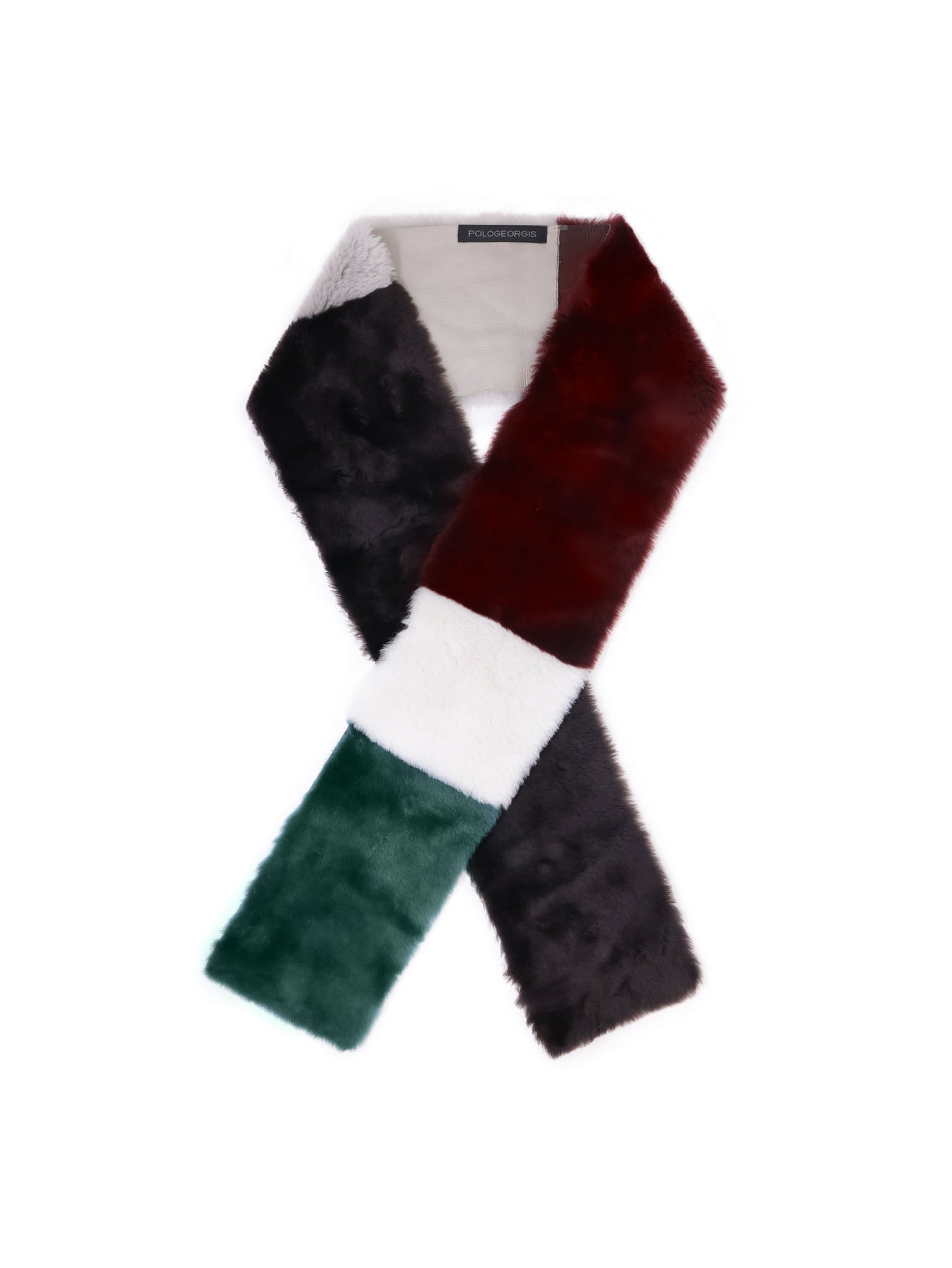 Merino Shearling Multi Striped Scarf