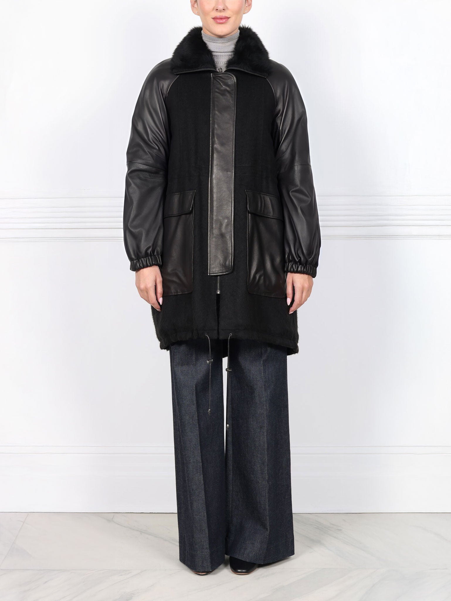The City Felt Shearling Lined Coat