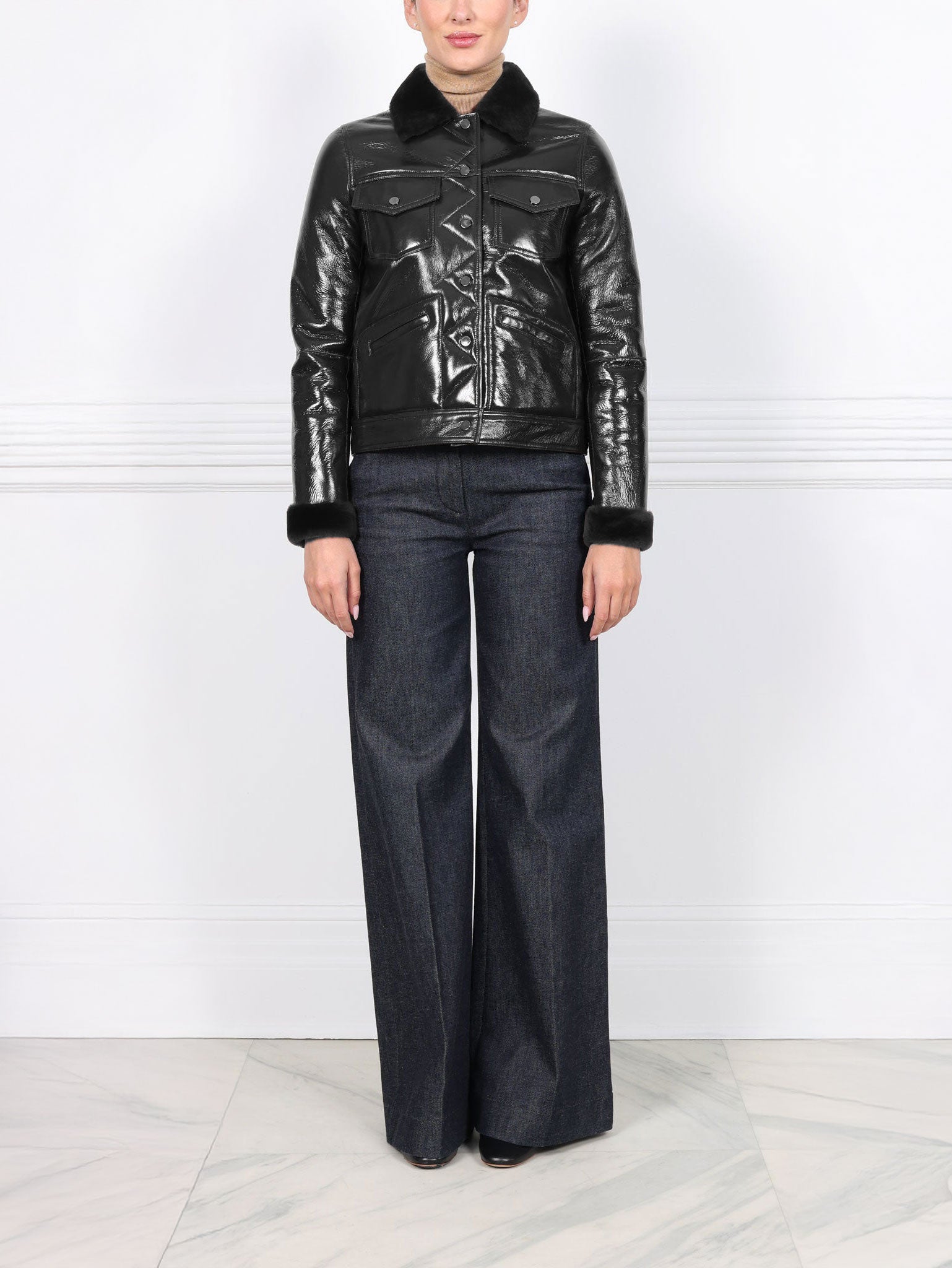 The Trucker Patent Shearling Jacket