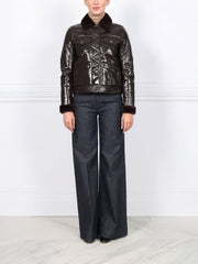 The Trucker Patent Shearling Jacket