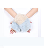 Knitted Shearling Fingerless Gloves