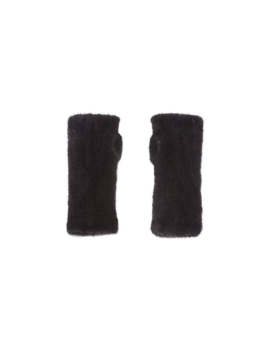 The Short Mink Knitted Fingerless Fur Gloves – POLOGEORGIS