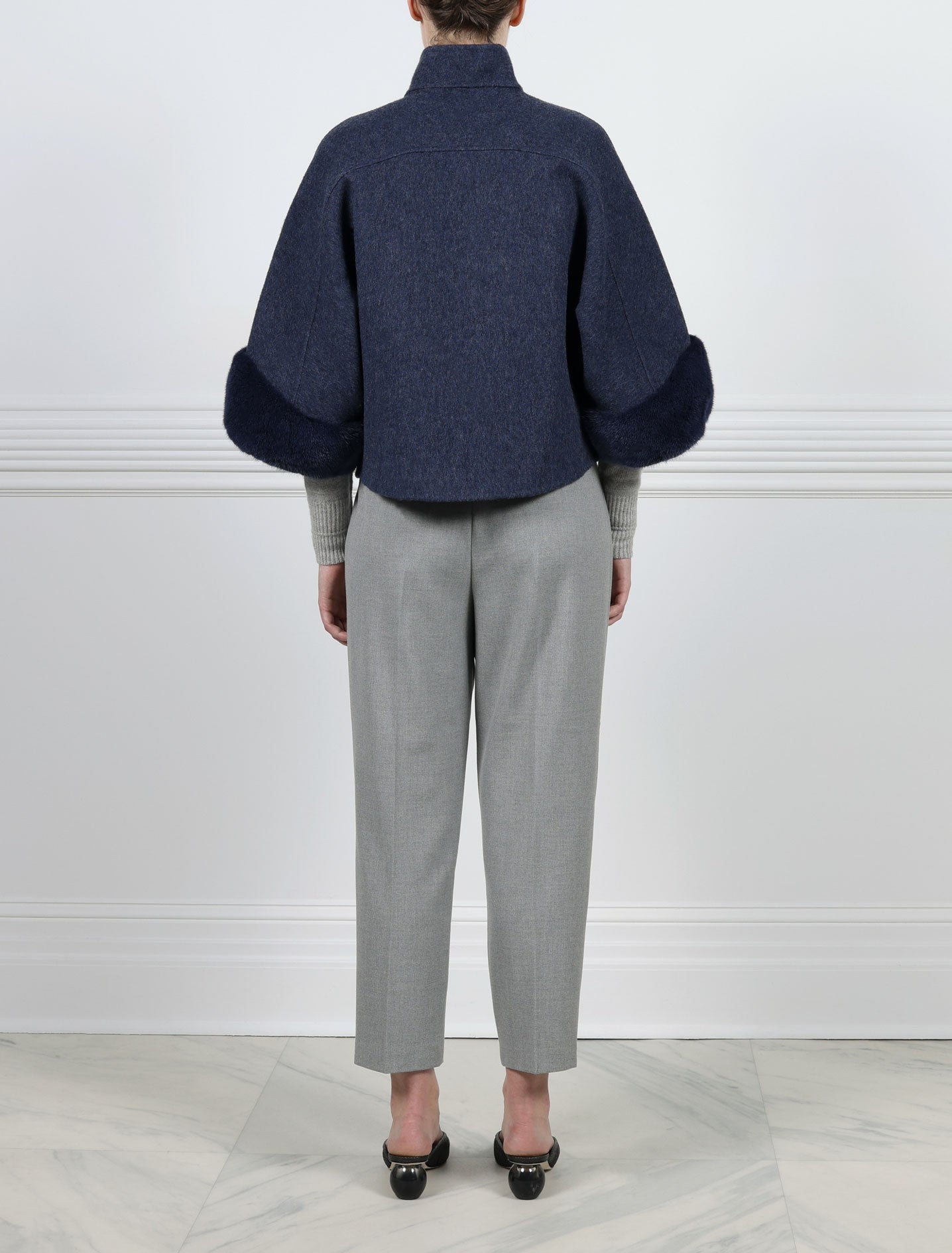 The Maren Wool Jacket with Mink Fur Trim